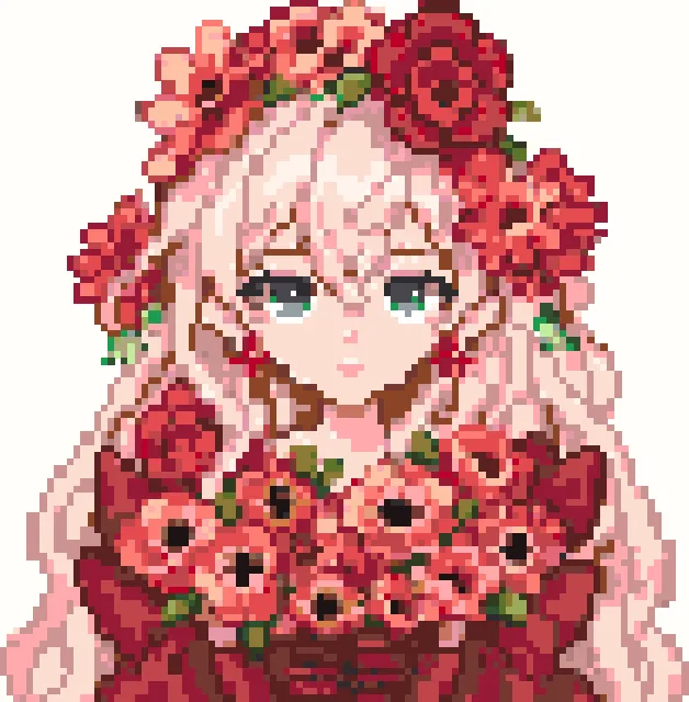 鲜花少女（F色系毁灭者）拼豆图纸预览